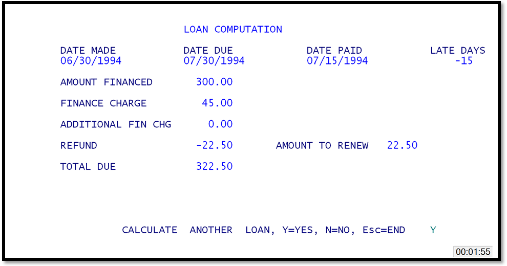 Loan Calculation