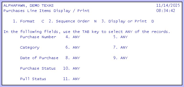 Purchase Line Items